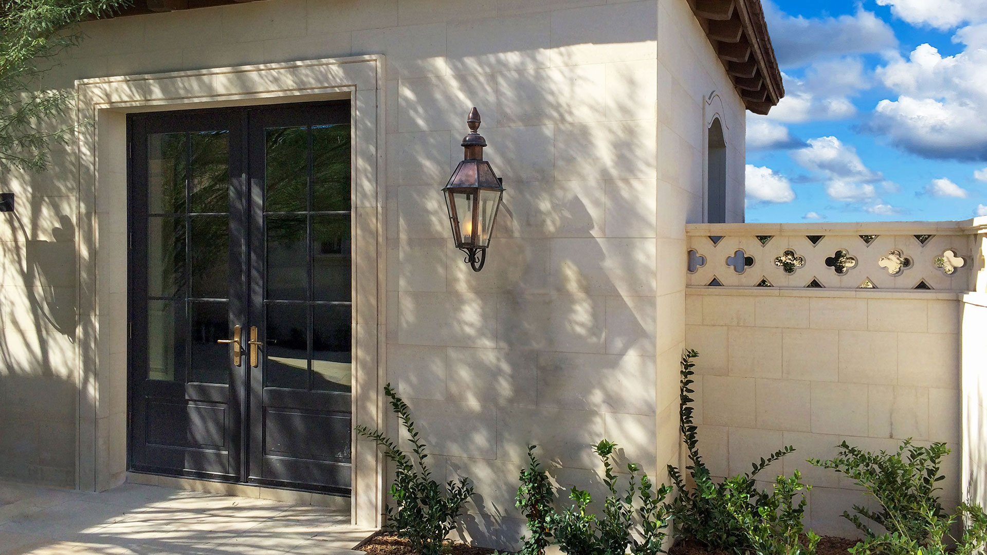 Stella Neo Planks natural stone thin veneer installed on exterior walls of a home